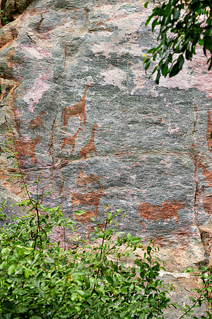 Rock art, ancient San paintings, Tsodilo Hills