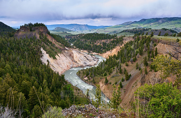 Calcite springs overlook, Yellowstone river near The Narrows