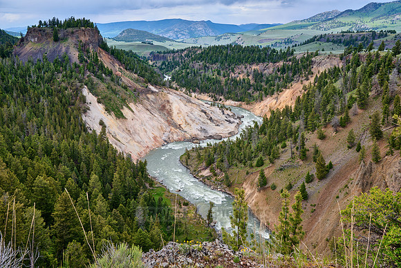 Calcite springs overlook, Yellowstone river near The Narrows
