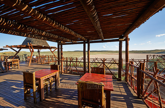 Blick von einer Terrasse der Xaus Lodge |view from terrace of Xaus Lodge|