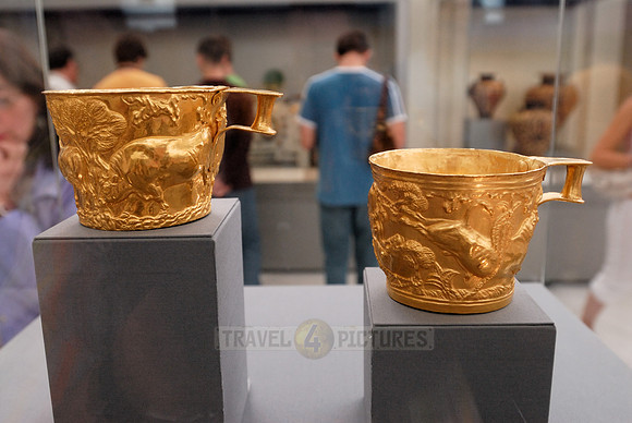 Cup, depicting a charging bull, found in the royal tomb of Vaphio, Sparta, late Minoan I