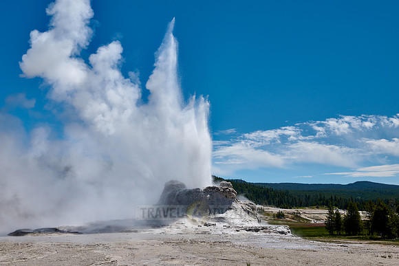 erupting Castle Geyser, Upper Geyser Basin, Yellowstone National Park