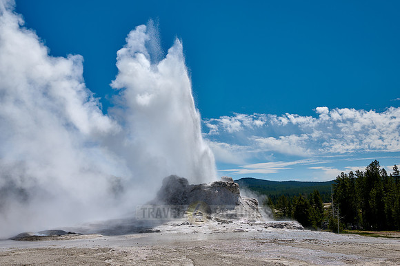 erupting Castle Geyser, Upper Geyser Basin, Yellowstone National Park