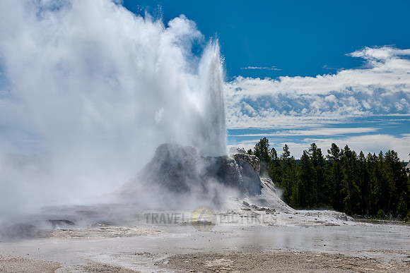 erupting Castle Geyser, Upper Geyser Basin, Yellowstone National Park
