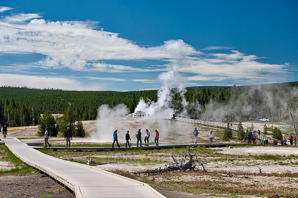 erupting Castle Geyser, Upper Geyser Basin, Yellowstone National Park