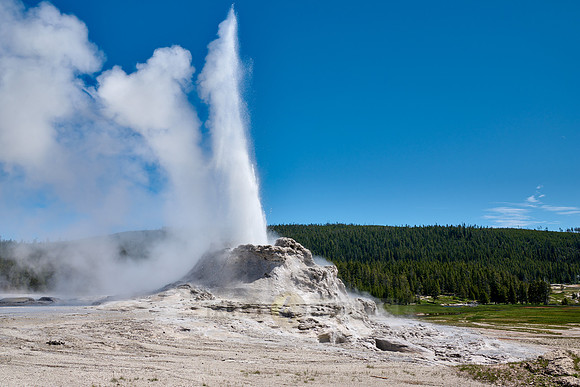 erupting Castle Geyser, Upper Geyser Basin, Yellowstone National Park