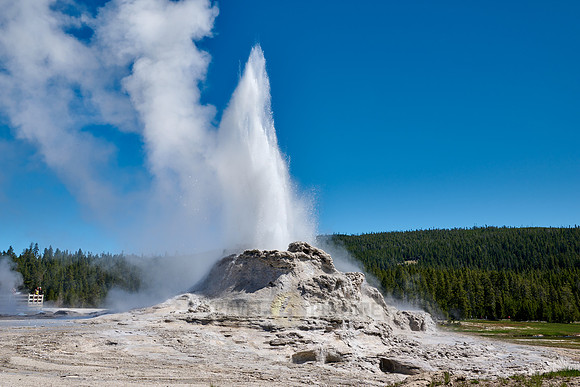erupting Castle Geyser, Upper Geyser Basin, Yellowstone National Park