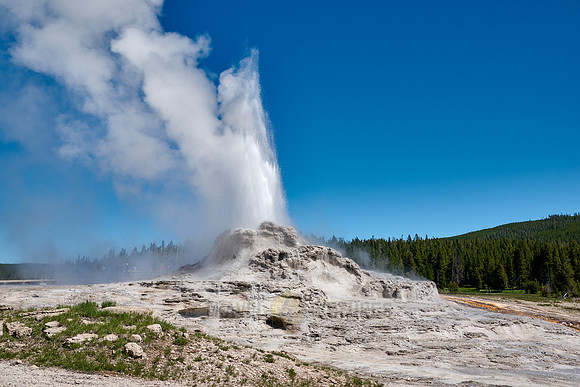 erupting Castle Geyser, Upper Geyser Basin, Yellowstone National Park