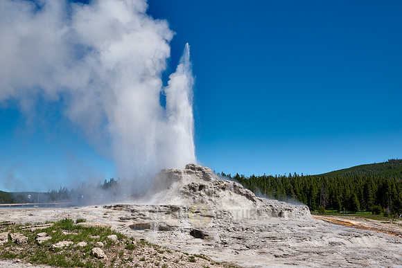 erupting Castle Geyser, Upper Geyser Basin, Yellowstone National Park