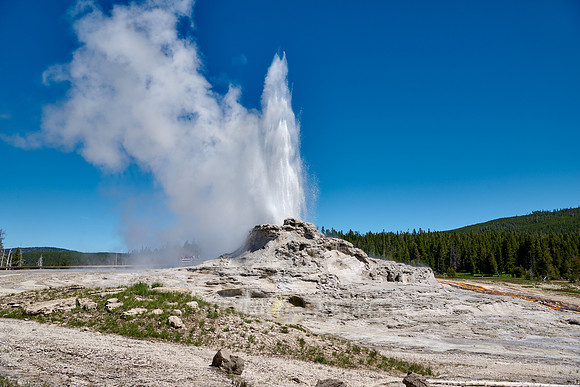 erupting Castle Geyser, Upper Geyser Basin, Yellowstone National Park