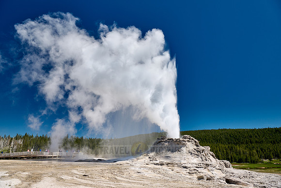 erupting Castle Geyser, Upper Geyser Basin, Yellowstone National Park
