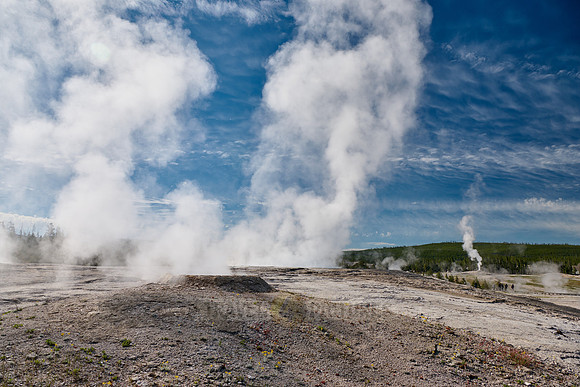 steam over Upper Geyser Basin, Yellowstone National Park