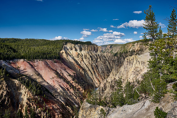 colorful stone formations of Grand Canyon Of The Yellowstone at Artist Point