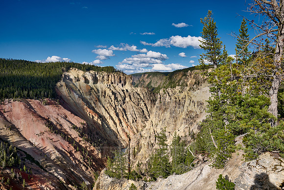 colorful stone formations of Grand Canyon Of The Yellowstone at Artist Point