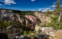 colorful stone formations of Grand Canyon Of The Yellowstone at Artist Point