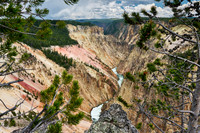 colorful stone formations of Grand Canyon Of The Yellowstone from Inspiration Point