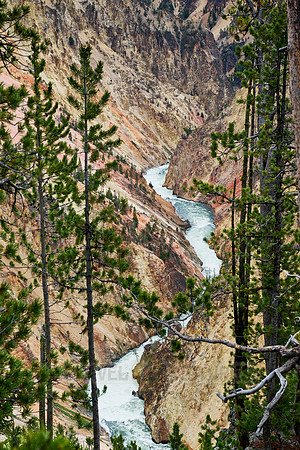 colorful stone formations of Grand Canyon Of The Yellowstone from Inspiration Point