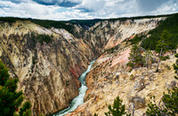 colorful stone formations of Grand Canyon Of The Yellowstone from Inspiration Point