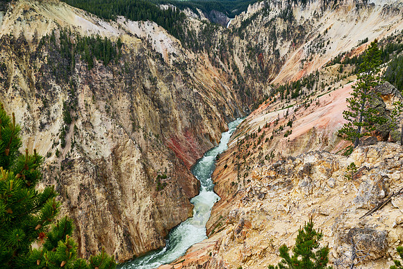 colorful stone formations of Grand Canyon Of The Yellowstone from Inspiration Point