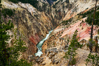 colorful stone formations of Grand Canyon Of The Yellowstone from Inspiration Point