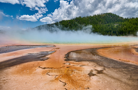 orange bacteria of Grand Prismatic Spring, Yellowstone National Park