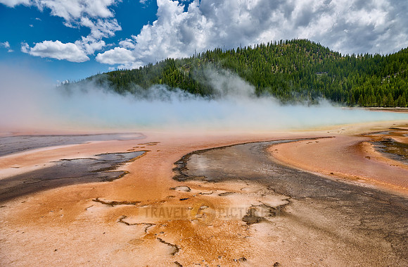 orange bacteria of Grand Prismatic Spring, Yellowstone National Park