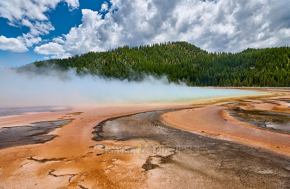 orange bacteria of Grand Prismatic Spring, Yellowstone National Park