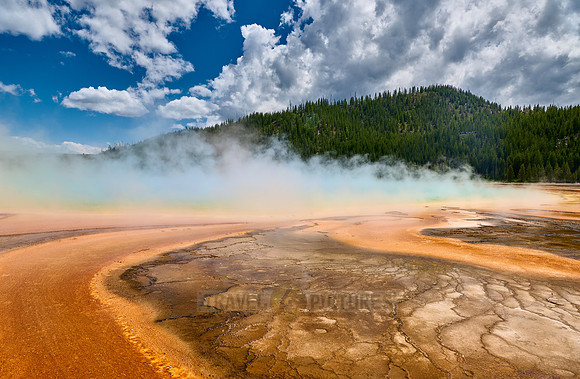orange bacteria of Grand Prismatic Spring, Yellowstone National Park