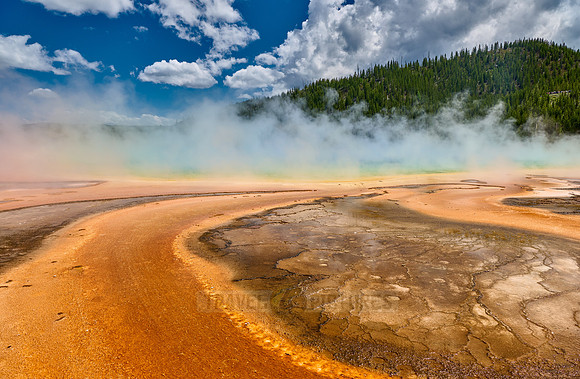 orange bacteria of Grand Prismatic Spring, Yellowstone National Park