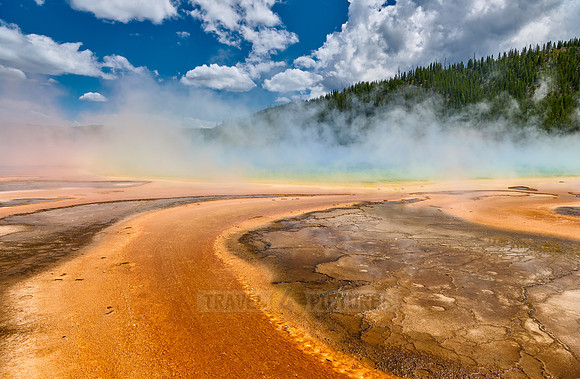 orange bacteria of Grand Prismatic Spring, Yellowstone National Park