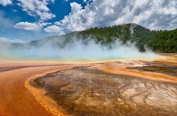 orange bacteria of Grand Prismatic Spring, Yellowstone National Park