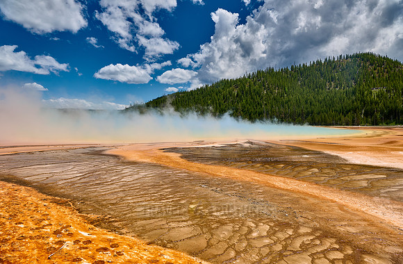 orange bacteria of Grand Prismatic Spring, Yellowstone National Park