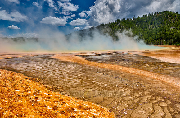 orange bacteria of Grand Prismatic Spring, Yellowstone National Park