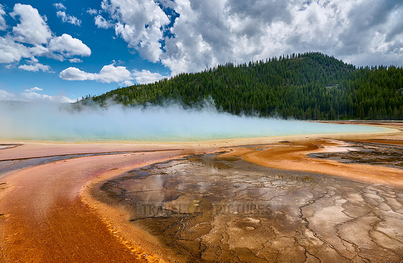 orange bacteria of Grand Prismatic Spring, Yellowstone National Park