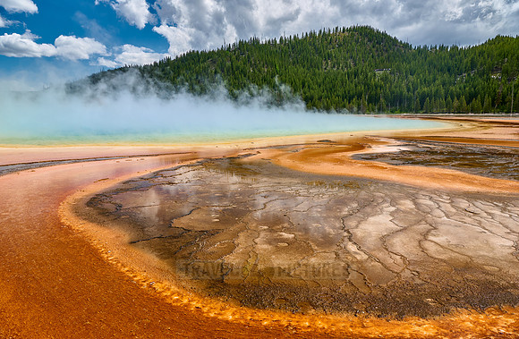 orange bacteria of Grand Prismatic Spring, Yellowstone National Park