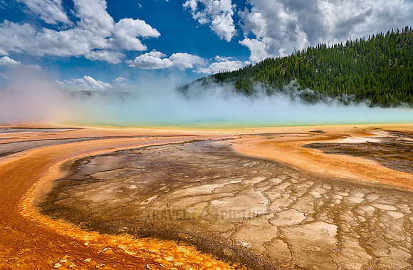 orange bacteria of Grand Prismatic Spring, Yellowstone National Park