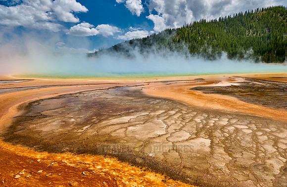 orange bacteria of Grand Prismatic Spring, Yellowstone National Park