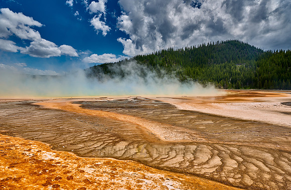 orange bacteria of Grand Prismatic Spring, Yellowstone National Park