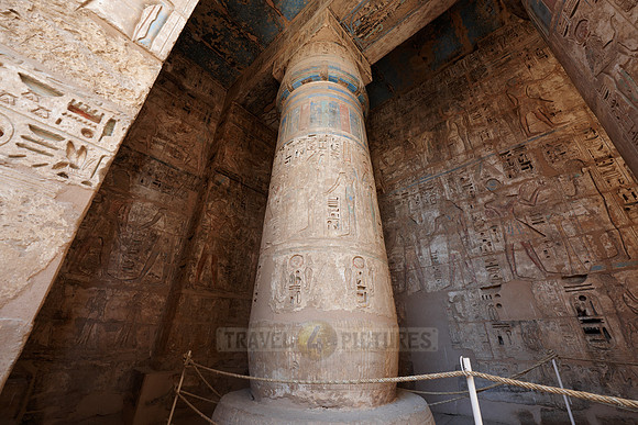 colorful columns and bas-relief of western colonnade inside second yard