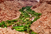 green valley in dry mountain area