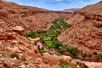 green valley in dry mountain area