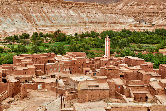 village with clay buildings