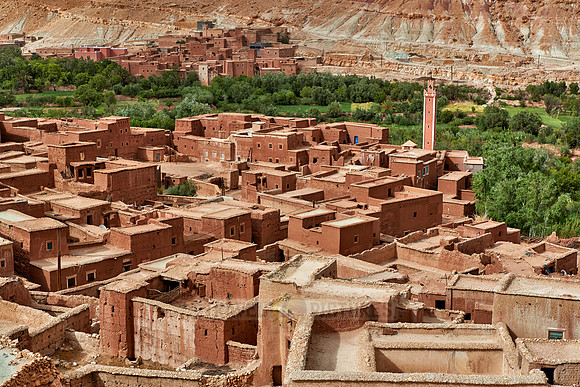 village with clay buildings