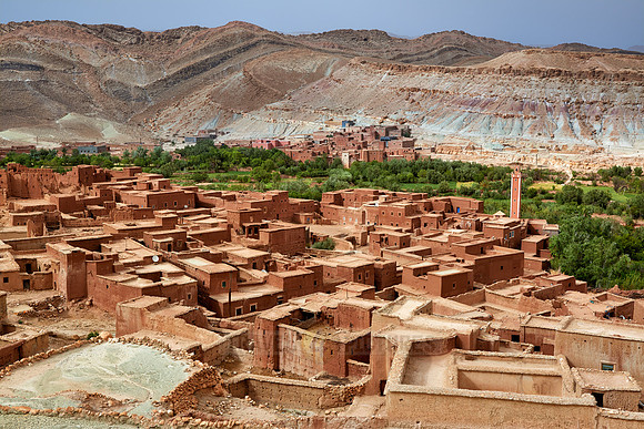 village with clay buildings