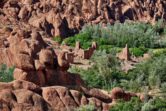 spectacular rock landscape with casbah