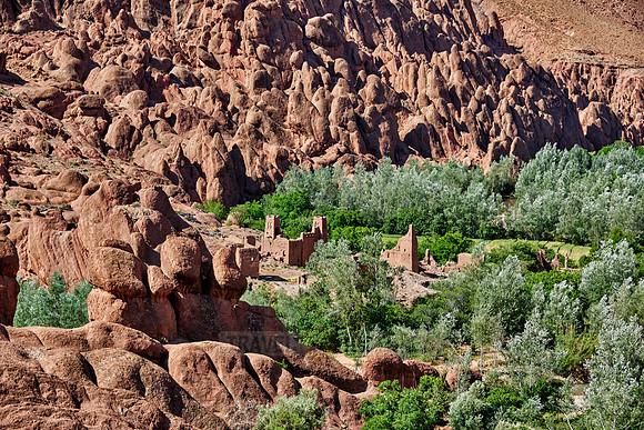spectacular rock landscape with casbah