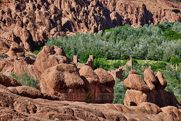 spectacular rock landscape with casbah