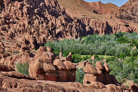 spectacular rock landscape with casbah
