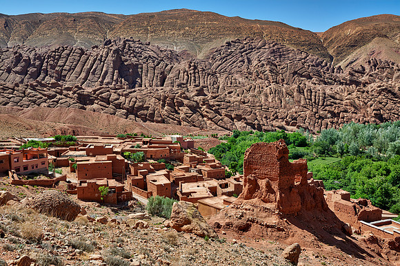spectacular rock landscape with casbah