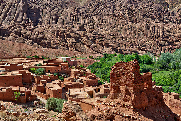 spectacular rock landscape with casbah